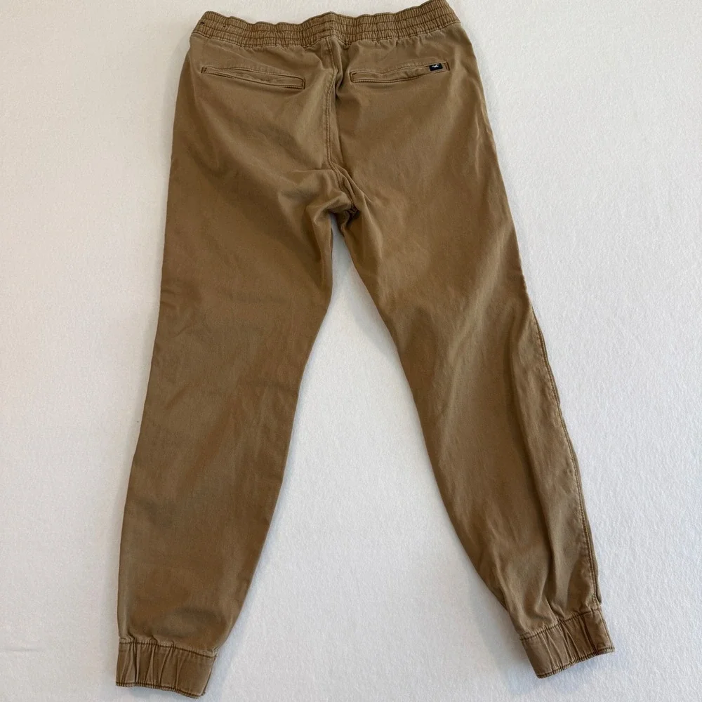 Hollister Skinny Tapered Jogger Elastic Drawstring Mens‎ Medium Brown